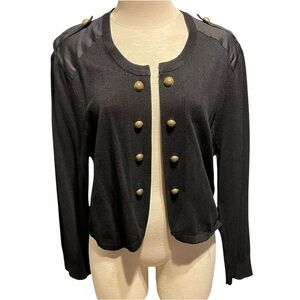 TORRID: Black Waist Length Cropped Cardigan With Brass Colored Buttons - 2X NWT